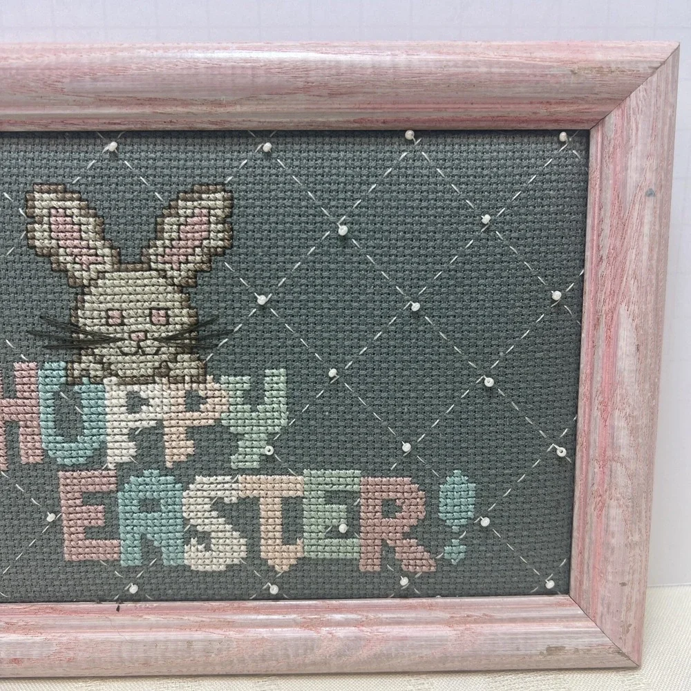 Easter Embroidered Cross Stitch Wall Decor Rabbit‎ 6